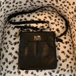 Small black leather Coach crossbody